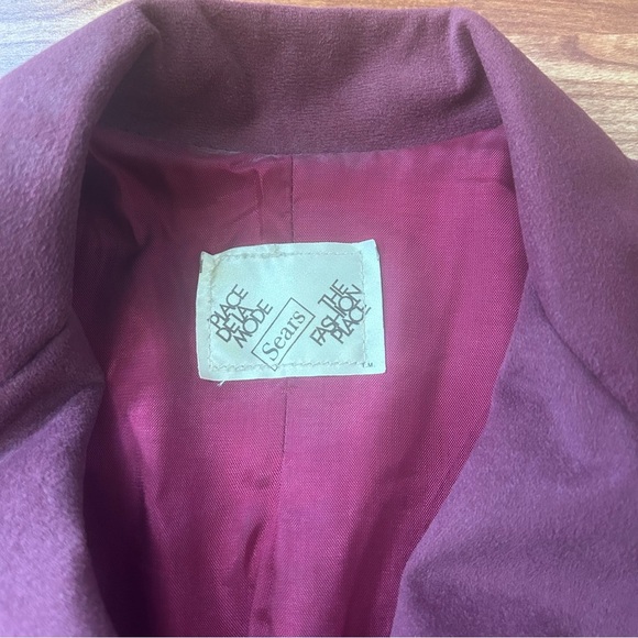 Sears Wool Blend Vintage Plum Blazer  (Size 18) - Picture 2 of 7
